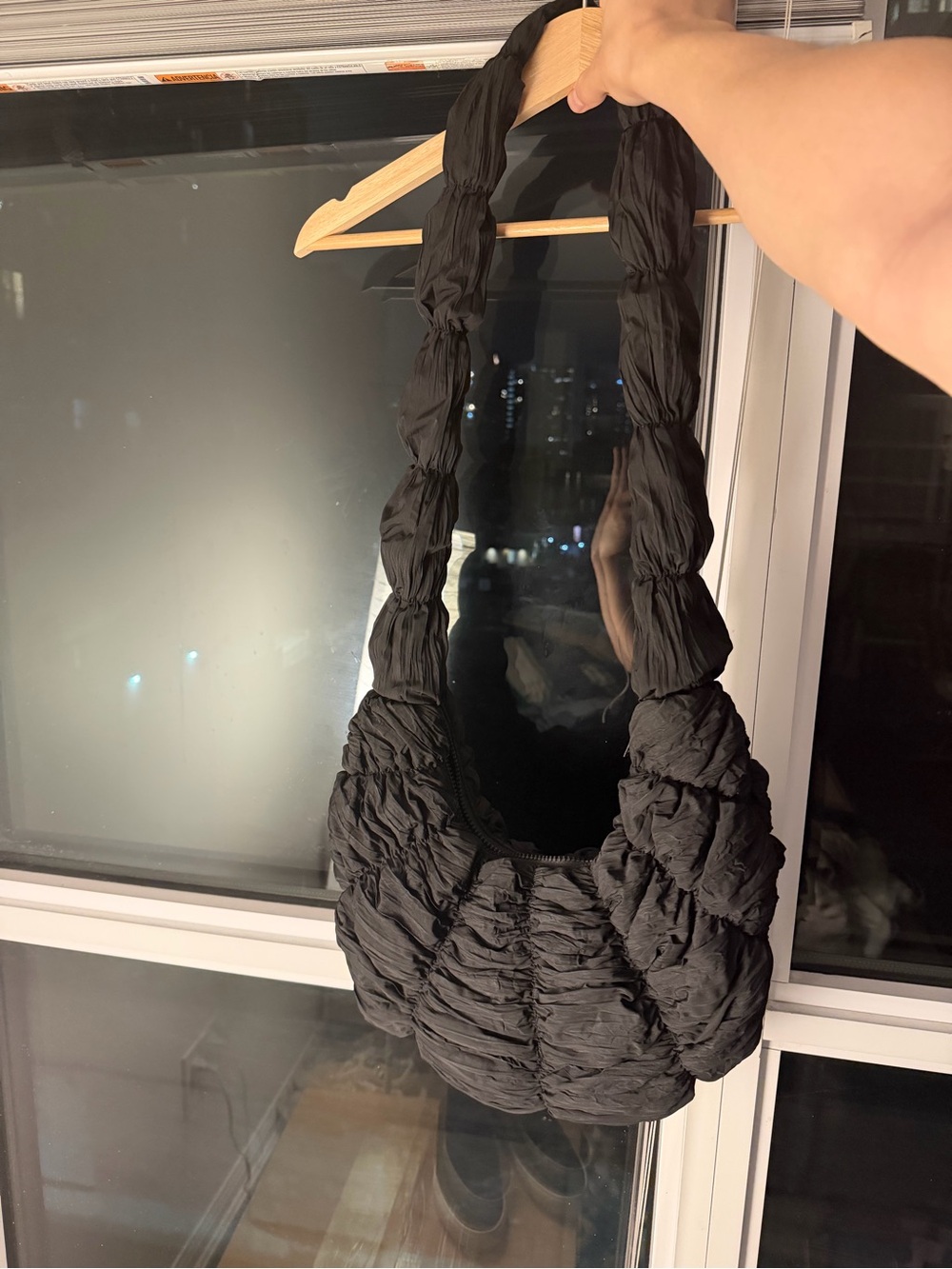 COS Black Ruched Shoulder Bag